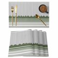 thumbnail image 1 of Dark Green Striped Placemats Set of 12, Abstract Modern Geometric Stripes Placemats for Dining Table, Place Mats for Kitchen Tabletop, Waterproof Wipeable Dining Table Mats Set, 1 of 9
