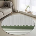 thumbnail image 1 of Dark Green Striped Round Area Rug 3.3Ft Washable Circle Rugs for Dining Room Table, Abstract Modern Geometric Stripes Non-Slip Carpet Floor Mats Indoor Outdoor Carpet Runner Aesthetic Home Decor, 1 of 8