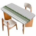 thumbnail image 1 of Dark Green Striped Table Cloths for 4 Foot Rectangle Tables, Abstract Modern Geometric Stripes Patio Waterproof Elastic Fitted Tablecloths, Washable Rectangular Table Cover for Camping, 1 of 8
