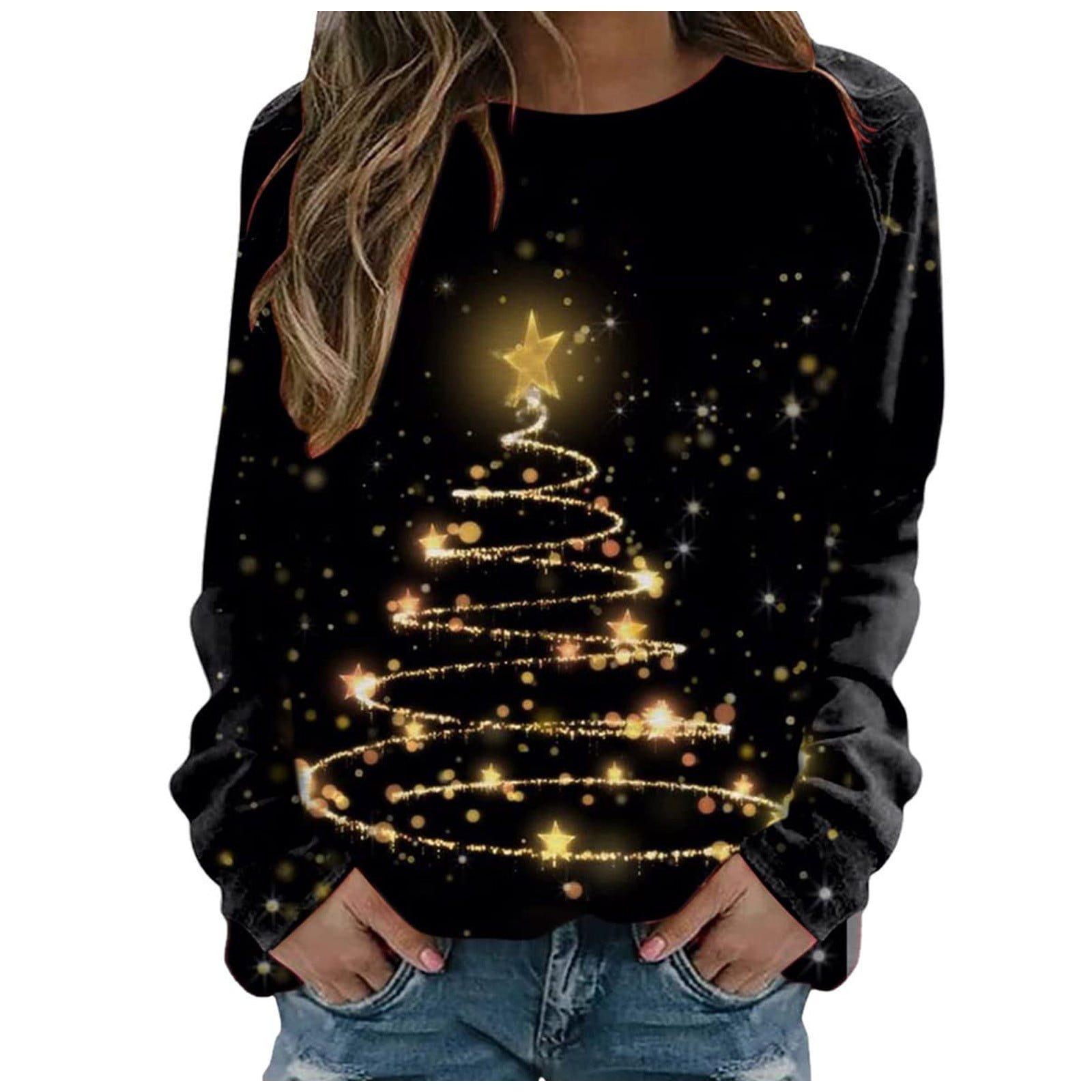 Fanxing Clearance Deals Sexy Christmas Sweater Christmas Tshirts for Women  Sweatshirts Pullover Women's Fashion Crewneck Long Sleeve Pullover Top  Shirts Women's Shirts Plaid Shirt Gnome 3X Sweatshirt 
