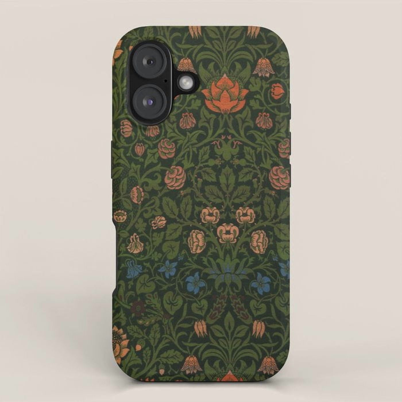 Simmetry Fower Dark Green Symmetrical Botanical Floral Tough Case for Apple iPhone ...