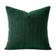 thumbnail image 1 of Dark Green Throw Pillow Cover with Fine Stripe Corduroy, 18 by 18 Inches, for Living Room Sofa, Decorative Cushion Case, 1 of 3