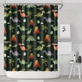 thumbnail image 1 of Dark Green Toned Dinosaur and Volcano Pattern Shower Curtain 72"x84" ,Bathroom Decorative Shower Curtains Set with 12 Hooks,Modern Waterproof Washable Shower Curtain, 1 of 6