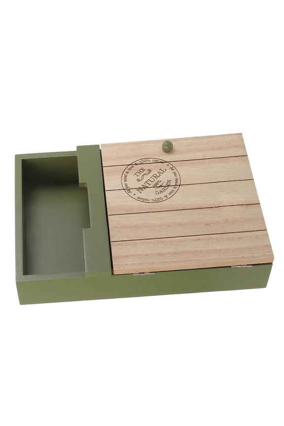 Dark Green Wall Hanging Key Box Rectangular French Country Style Indoor Use 1Pack