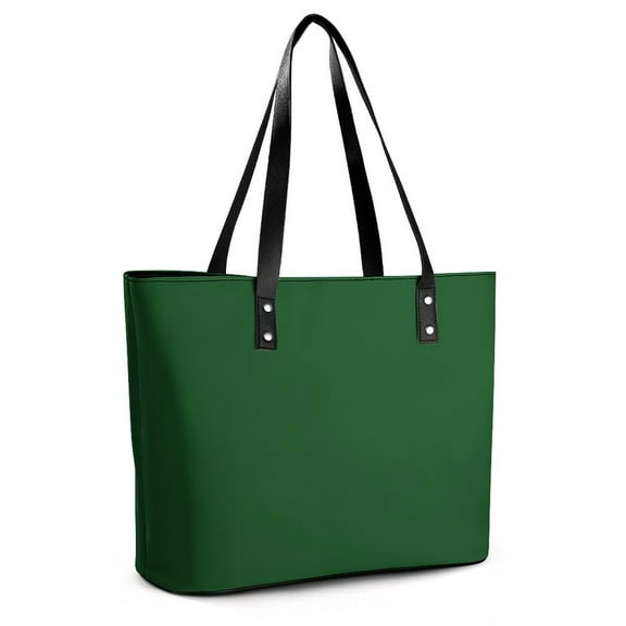 Dark Green Woman Leather Handbags Large Tote Bag Fashion Portable Handbags With Zipper