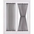 Dark Grey 40 x 72 Inch Sheer Window Curtain Panels for French Doors ...