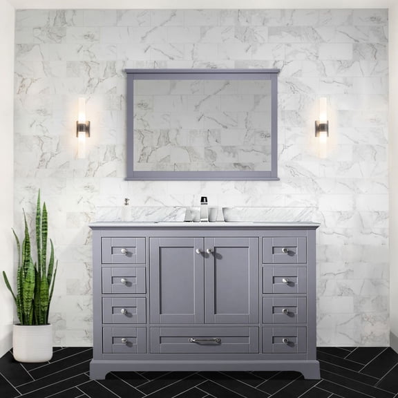 Dark Grey 48 In. W Bath Vanity With 46 Mirror - 9 Drawers & Open Shelf Quality Build Simple Installation Procedure X 22 D For One Interior Cabinet Quick Install