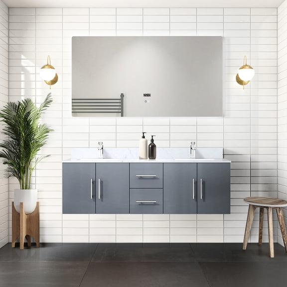 Dark Grey 60" Double Bath Vanity - 22" D, Spacious Storage With Compartments & Drawers, Soft Close Functionality, Fully Assembled, Wood 60 In. W 22 And Close, Build