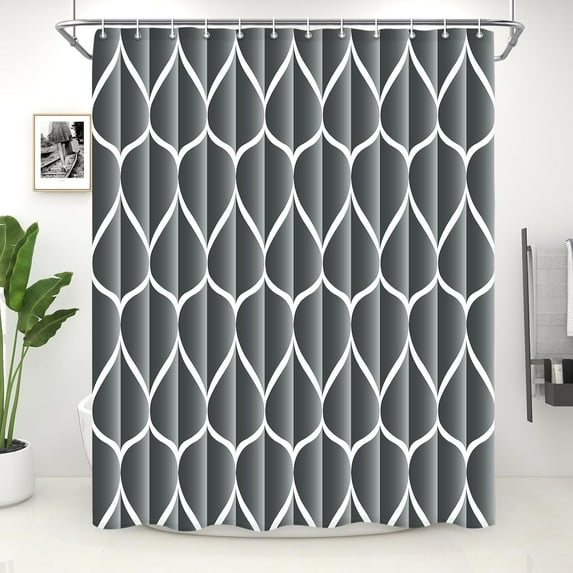 Dark Grey 72 x 72 Inch Cloth Shower Curtain, Waterproof Design and Polyester, Quick-Drying, Heavy Duty Shower Curtains Set for Bathroom, Machine Washable with 12 Plastic Hooks