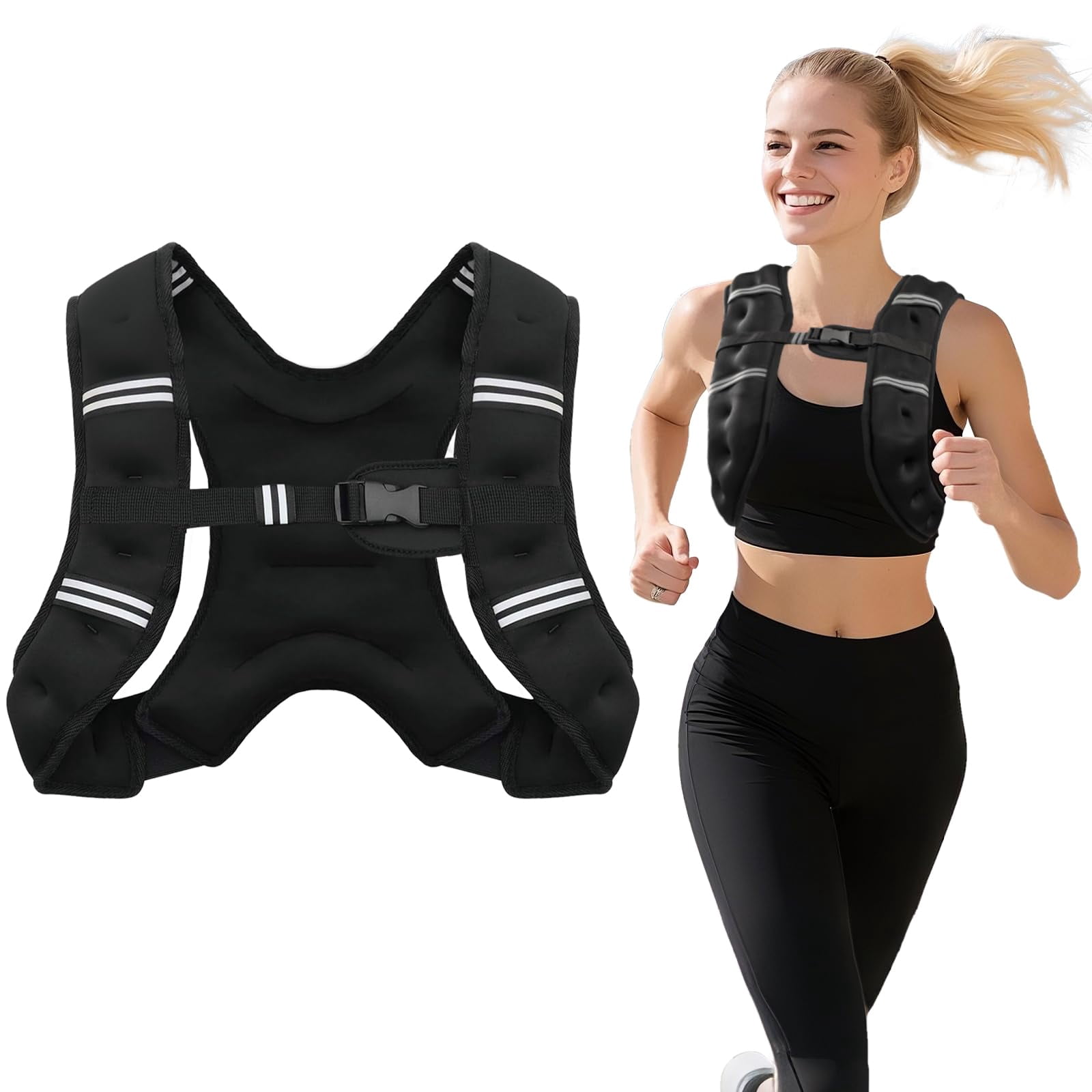 Dark Grey 8 Lbs Weighted Vest for Walking Running Jogging Strength Training