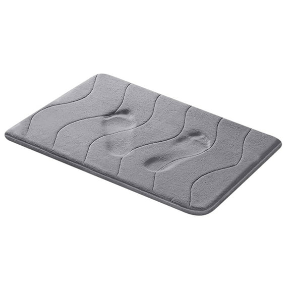 Dark Grey Absorbent Memory Foam Bathroom Floor Mat For Kitchen Entrance Non Slip Water Trapping Soft Doormat 15.7X23.6Inch Dark Grey