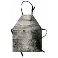 thumbnail image 1 of Dark Grey Apron Ombre Style Grunge Wooden Planks Rustic Timber Oak Wall Rough Texture Image, Unisex Kitchen Bib Apron with Adjustable Neck for Cooking Baking Gardening, Black Pale Grey, by Ambesonne, 1 of 3