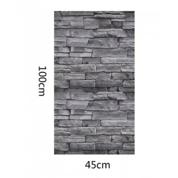 Dark Grey Brick Vintage Removable Waterproof Wallpaper, Peel and Stick, Room Backdrop, Home Improvement Self Adhesive Wallpaper