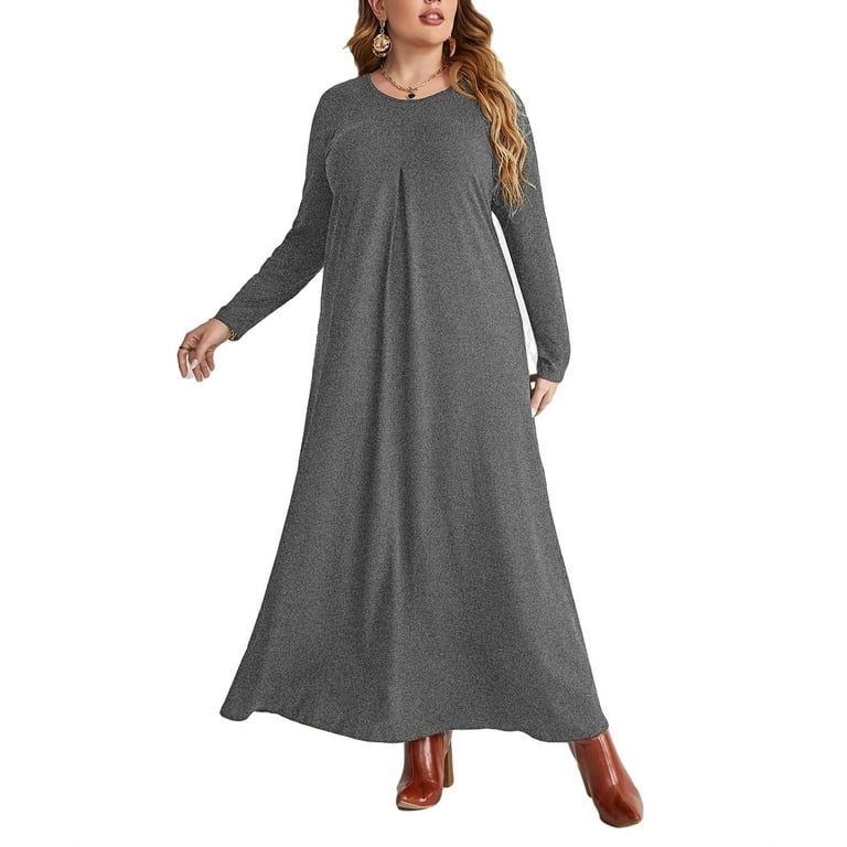 Dark grey plus size dress cheap