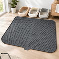 Dark Grey Cat Litter Mat, Extra Large Silicone Waterproof Scatter ...