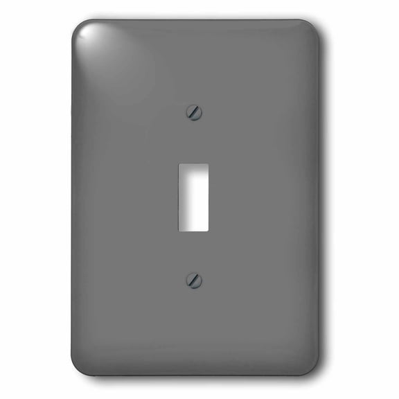 3dRose, Dark Grey - Charcoal steel gray - plain simple one single solid color - modern contemporary, single toggle switch