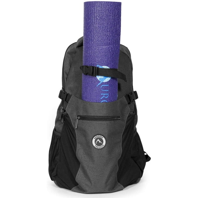 Dark Grey Color Aurorae Yoga Multi Purpose Backpack, Model 2.0. Mat