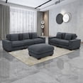 thumbnail image 1 of Dark Grey Corduroy Sofa Set, Modular Sofa and Loveseat, 2 Pieces Modular Sectional Couch Set for Living Room, 1 of 5
