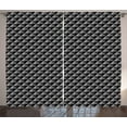 thumbnail image 1 of Ambesonne Dark Grey Curtains 2 Panel Set, Triangles Modern, 108" x 96", Grey Black, 1 of 3