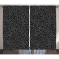 thumbnail image 1 of Ambesonne Dark Grey Curtains 2 Panel Set, Royal Floral Curls, 108" x 108", Dark Grey, 1 of 3