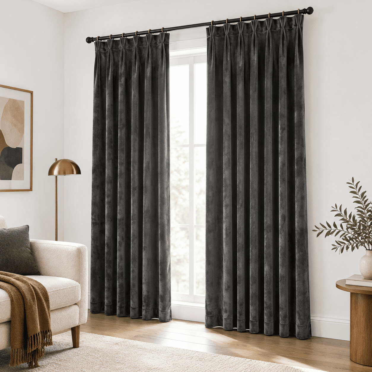Dark Grey Curtains 40