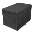 thumbnail image 1 of Dark Grey Dog Crate Cover, Baroque Venetian Flower Motifs Medieval Ornate Mosaic Gothic Design Elements, Easy to Use Pet Kennel Cover for Medium Large Dogs, 35" x 23" x 27", Black Grey, by Ambesonne, 1 of 6