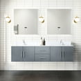 thumbnail image 1 of Dark Grey Double Bath Vanity With Marble Surface And Faucet - 72 In. W, 22 D, Attractive Design Look, 1 of 4