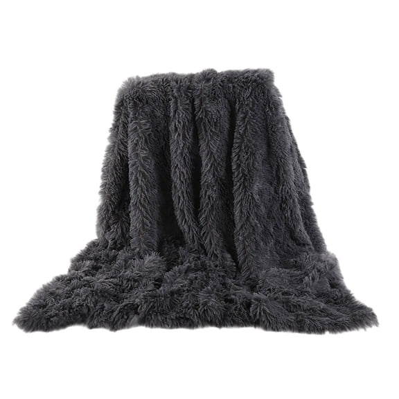 Dark Grey Double Sided Velvet Window Blanket Soft Fluffy Bedside Throw For Couch Sofa Bed Reversible Cozy Warm Decorative Afghan Color Dark Grey 47.2X31.5Inches