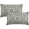thumbnail image 1 of Dark Grey Ethnic Boho Pillow Covers 12 X 20 Inch Bohemian Carpet Style Vintage Gray Flower Print Decorative Throw Pillows Outdoor Linen Lumbar Cushion Case Farmhouse Decor for Home Sofa Bed Set of 2, 1 of 6