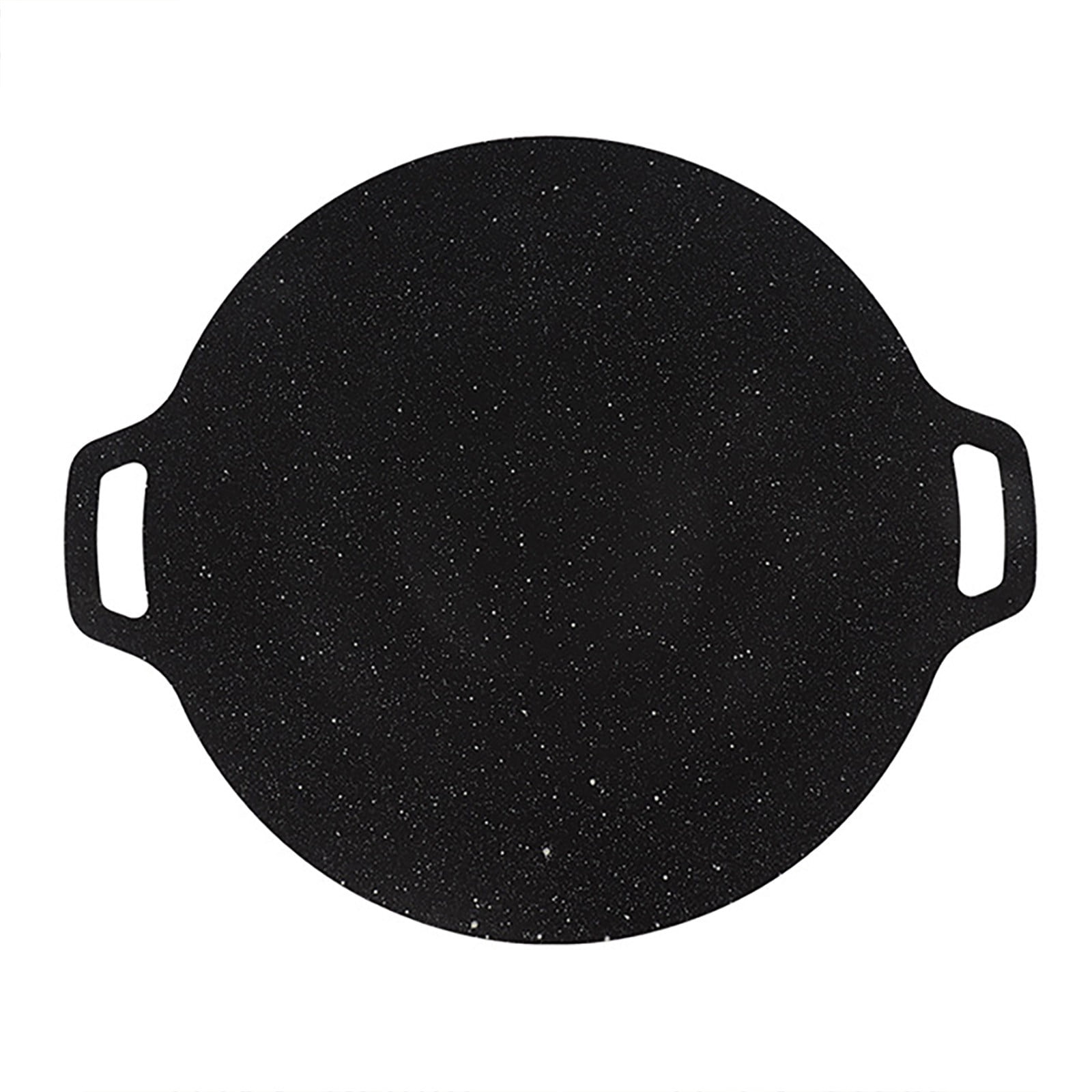 Dark Grey Extra Large BBQ Pan, 15 Inch Non Stick Korean Grill Griddle, 1 Count, Round Stovetop Tray For Holiday Party, Indoor Outdoor Roasting Plate, Camping Group Meal Gear, Steak Fryer