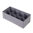 thumbnail image 1 of Dark Grey Fabric Drawer Organizers, 4-Piece Set with 6, 7, 8, & 24 Grids for Underwear, Socks, Bras, Ties & Small Items - Collapsible Storage Bins, 1 of 8