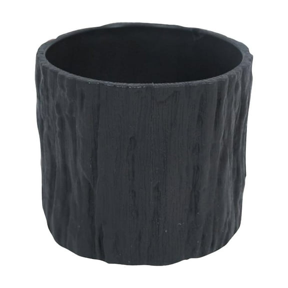 Dark Grey Faux Tree Bark Flower Pot Plastic Planter Pot Indoor Outdoor Plant Container For Succulents Herbs Cactus Available In 4 Colors