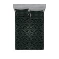 thumbnail image 1 of Dark Grey Fitted Sheet & Pillow Sham Set, Black Damask and Floral Elements Oriental Antique Ornament Vintage, Decorative Printed 6 Piece Bedding Decor Set, Full, Black Grey, by Ambesonne, 1 of 3