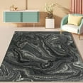 thumbnail image 1 of Dark Grey Gold Liquid Abstract Modern Area Rug Vintage Rustic Rug For Living Room Bedroom Chic Boho Carpet Under Dining Table Washable Soft Kitchen Laundry Office 5 x 8ft, 1 of 6