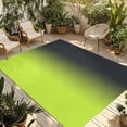 Dark Grey Green Outdoor Rug, Lemon Green Gradient Abstract Art Non-Slip ...