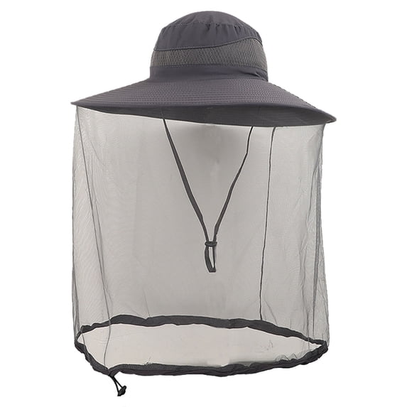 Dark Grey Hat With Face Mesh Offering Sun And For Outdoor Activities. 3ful Hiking Backpack for Women Camping Gear Camping Kits Camping Necessities for Hiking Gear Women Hiking Pot Winter Prepaness