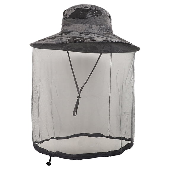 Dark Grey Hat With Face Mesh Offering Sun And For Outdoor Activities. 3ful Hiking Backpack for Women Camping Gear Camping Kits Camping Necessities for Hiking Gear Women Hiking Pot Winter Prepaness