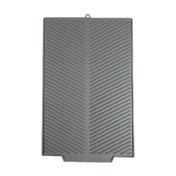 Dark Grey Large Silicone Sink Drainage Mat, Heat Resistant Non-Slip Drying Mat For Kitchen Counter, Dish Rack Pad, 15.35 X 9.84 Inches, 0.34 Lbs