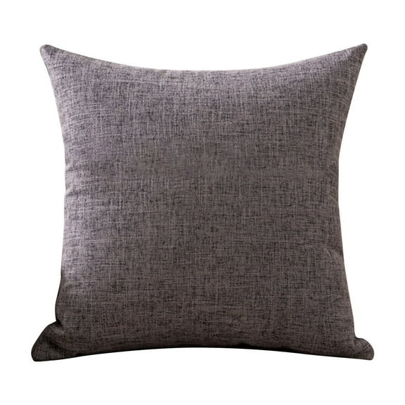 Dark Grey Linen Couch Pillow With Invisible Zipper, Cotton Linen Blend Material And Decorative Design For Living Room, Bedroom And Sofa Decor, 15.75X15.75In