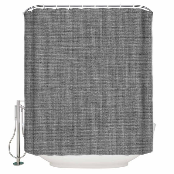 Dark Grey Linen Shower Curtain Set ,Waterproof Fabric Shower Curtains Farmhouse Pure Color Country Farm Shower Curtains for Bathroom,Bathroom Decor 72"x78"