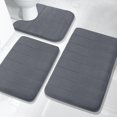 thumbnail image 1 of Dark Grey Memory Foam Bath Collection - 3-Piece Set (31.5"x19.8" + 17"x24"), Ultra Absorbent, 1 of 7