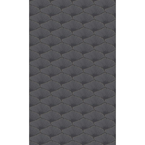 Dark Grey Minimalist Art Deco Fan Geometric Wallpaper R8123