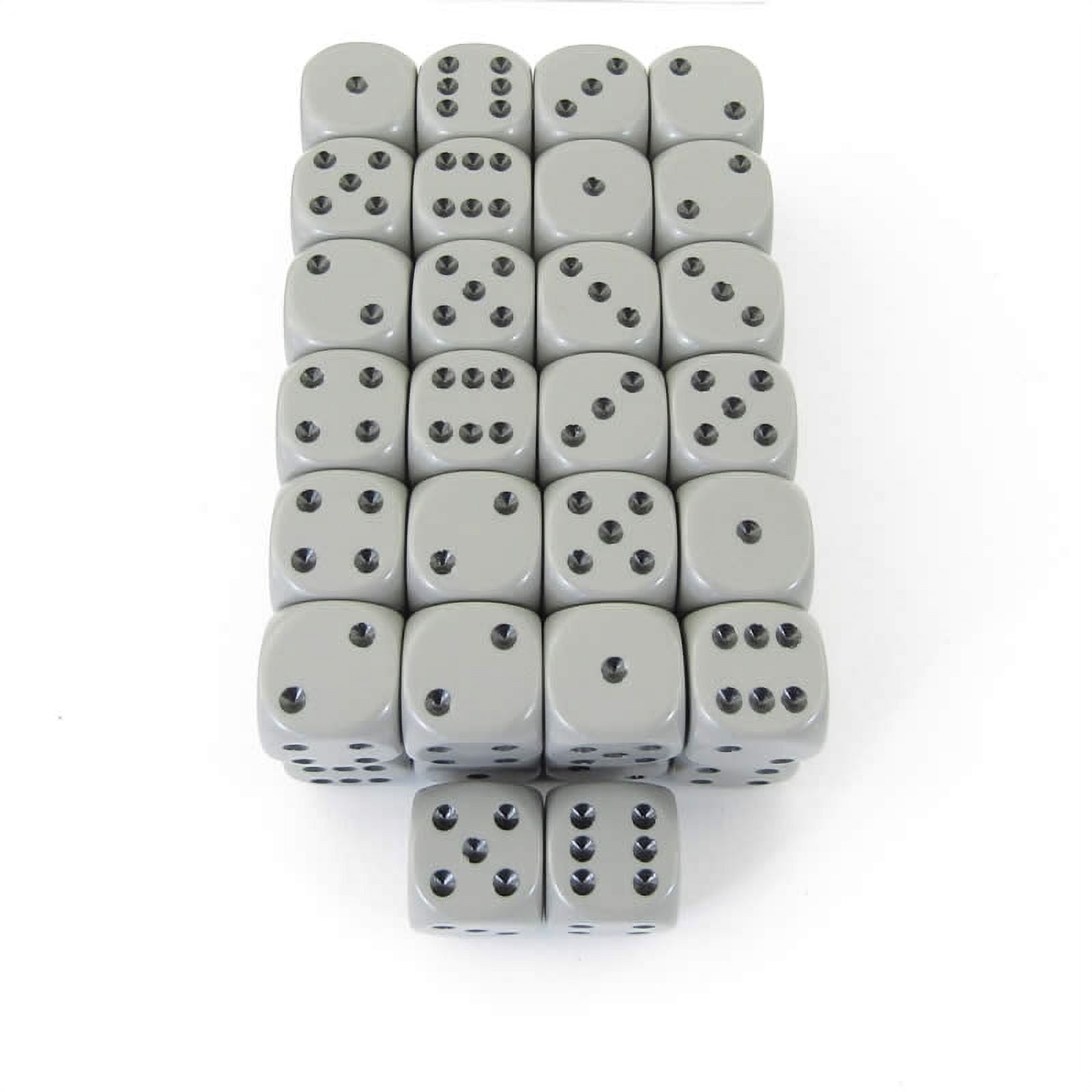 Dark Grey Opaque Dice with Black Pips D6 16mm (5/8in) Pack Of 50 Wondertrail