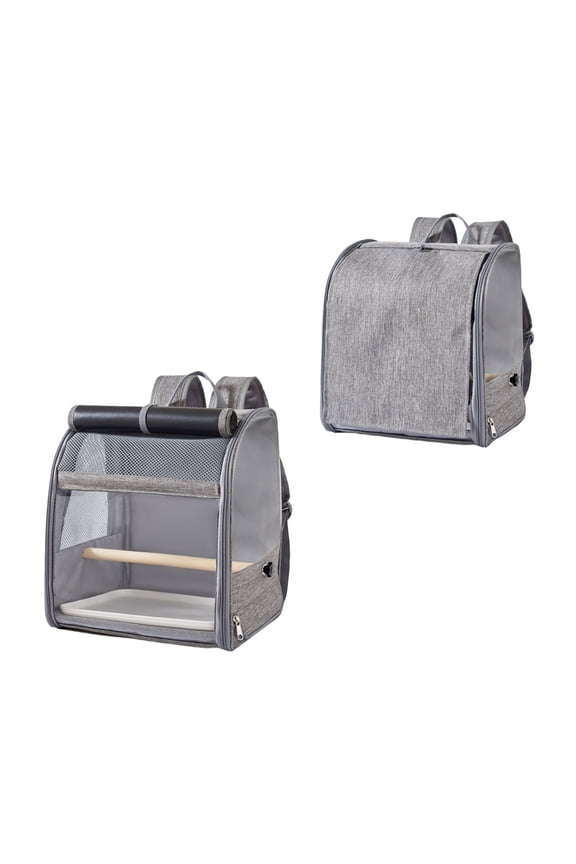 Dark Grey Parrot Backpack Carrier For Small Birds Transparent Viewing Window Outdoor Travel Backpack With Ventilation Holes Hiking Dark Gray