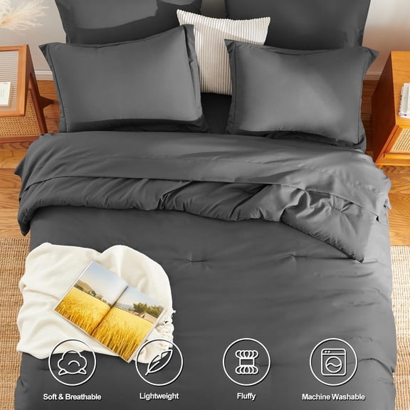 Dark Grey Queen Comforter Set