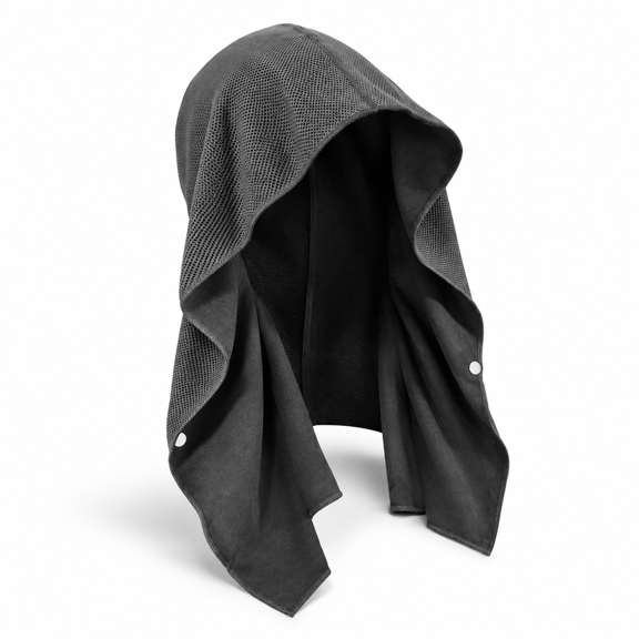 Dark Grey Quick Drying Absorbent UV Protection Neck and Face Towel for Sports and Outdoor Use