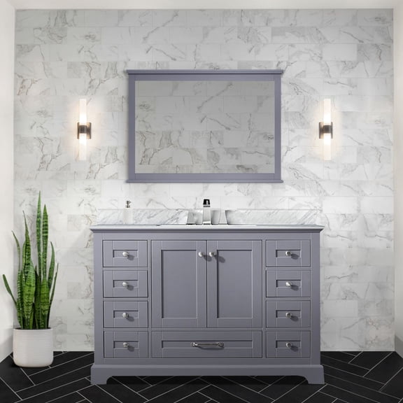 Dark Grey Single Bath Vanity 48 In. X 22 - Soft Close, Solid Wood Frame And E0 Plywood, Fully Assembled For Storage Satisfaction Efficiency