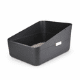 thumbnail image 1 of Dark Grey Small Cat Litter Box For Cats Under 8 Lbs, Space Saving Indoor Use, 1 of 9