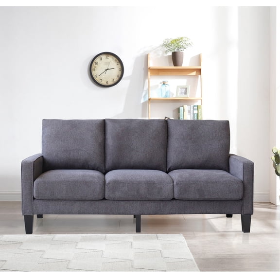 Dark Grey Sofa with Storage Feature / Durable Construction and Comfortable Seating