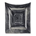 thumbnail image 1 of Dark Grey Soft Flannel Fleece Throw Blanket, Architecture Perspective Tunnel Interior Grungy Corridor Construction, Cozy Plush for Indoor and Outdoor Use, 50" x 70", Black Beige White, by Ambesonne, 1 of 5